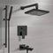 Galiano Matte Black Tub and Shower System with 8" Rain Shower Head and Hand Shower - Stellar Hardware and Bath 
