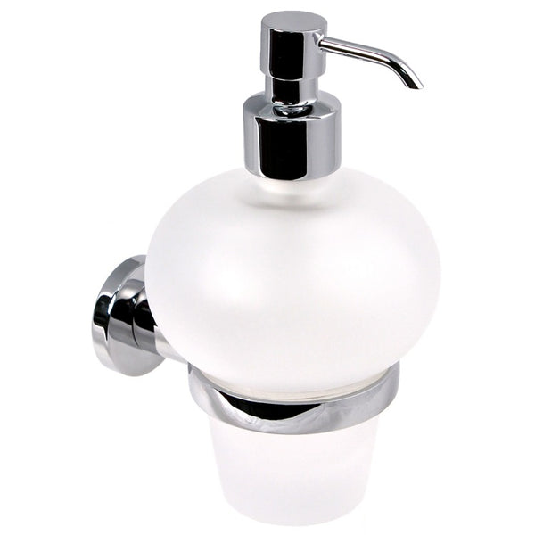 Demetra Wall Mounted Frosted Glass Soap Dispenser - Stellar Hardware and Bath 