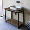 Solid Console Sink Vanity With Ceramic Vessel Sink and Natural Brown Oak Shelf - Stellar Hardware and Bath 