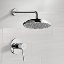 Mario Chrome Shower Faucet Set with 9" Rain Shower Head - Stellar Hardware and Bath 