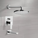 Peleo Chrome Tub and Shower Faucet Sets with 8" Rain Shower Head - Stellar Hardware and Bath 