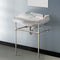 1837 Traditional Ceramic Console Sink With Satin Nickel Stand - Stellar Hardware and Bath 