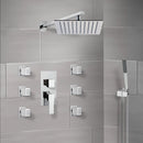 Raniero Chrome Shower System with 10" Rain Shower Head, Hand Shower, and Body Sprays - Stellar Hardware and Bath 