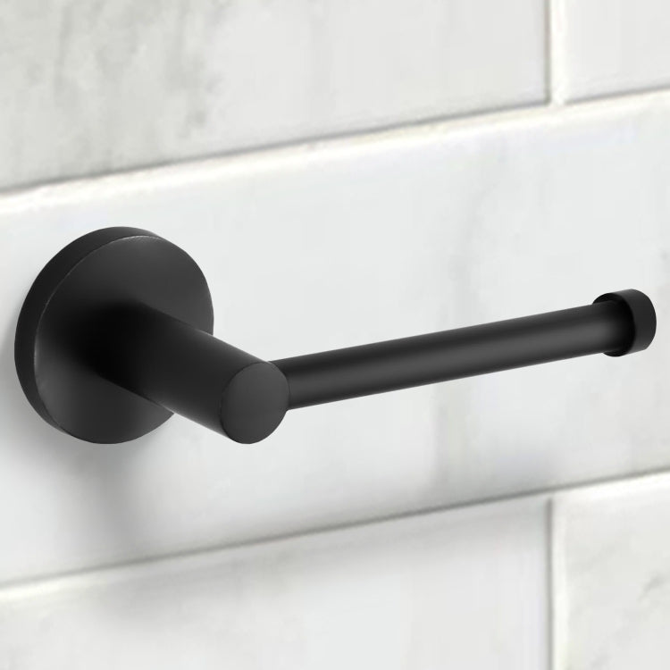 General Hotel Modern Matte Black Toilet Paper Holder - Stellar Hardware and Bath 