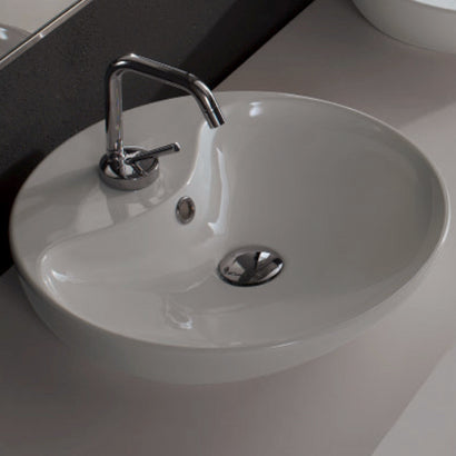 Shape Round White Ceramic Vessel Sink - Stellar Hardware and Bath 