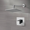 Mario Chrome Thermostatic Shower Faucet Set with 8" Rain Shower Head - Stellar Hardware and Bath 