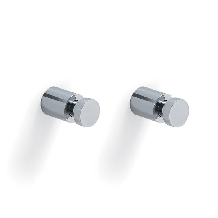 Appendini Pair of Round Polished Chrome Hooks - Stellar Hardware and Bath 