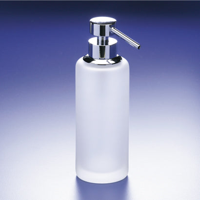 Addition Frozen Rounded Tall Frosted Crystal Glass Soap Dispenser - Stellar Hardware and Bath 
