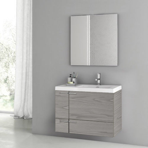 31 Inch Grey Walnut Bathroom Vanity Set - Stellar Hardware and Bath 