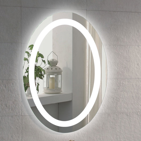 Glimmer 20 x 28 Inch Illuminated Oval Vanity Mirror - Stellar Hardware and Bath 