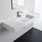 Teorema 2 Rectangular Ceramic Wall Mounted or Vessel Sink With Counter Space - Stellar Hardware and Bath 