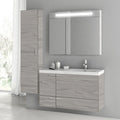 39 Inch Grey Walnut Bathroom Vanity Set - Stellar Hardware and Bath 