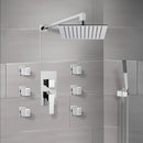 Raniero Chrome Shower System with 10" Rain Shower Head, Hand Shower, and Body Sprays - Stellar Hardware and Bath 