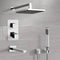 Tyga Chrome Thermostatic Tub and Shower Faucet Set with Rain Shower Head and Hand Shower - Stellar Hardware and Bath 