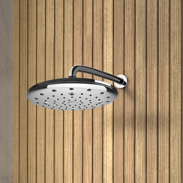 Wellness 9" Shower Head With Arm, Chrome - Stellar Hardware and Bath 