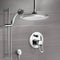 Rendino Chrome Shower System with 9" Rain Ceiling Shower Head and Hand Shower - Stellar Hardware and Bath 