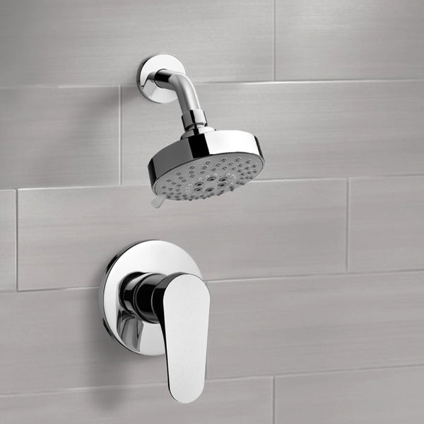 Mario Chrome Shower Faucet Set with Multi Function Shower Head - Stellar Hardware and Bath 