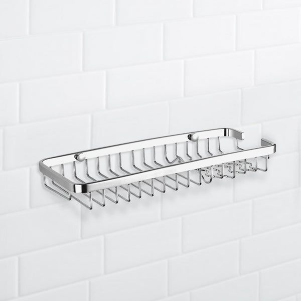 General Hotel Wall Mounted Chrome Wire Shower Basket - Stellar Hardware and Bath 