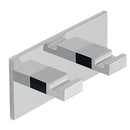 Malta Adhesive Mounted Square Chrome Aluminum Double Hook - Stellar Hardware and Bath 