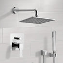 Orsino Chrome Shower System with 8" Rain Shower Head and Hand Shower - Stellar Hardware and Bath 