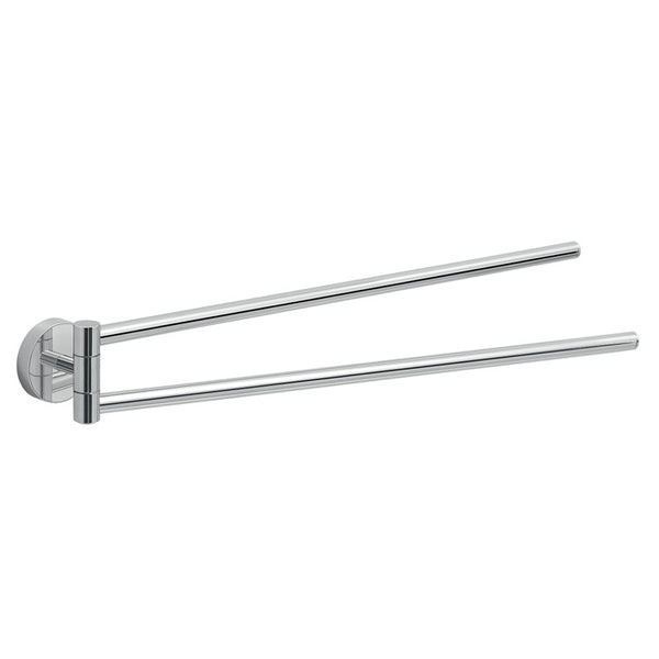 Eros Chrome Swivel Towel Bar With Two Rails - Stellar Hardware and Bath 