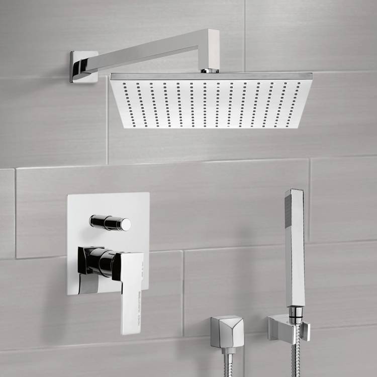 Primavera Shower System with 12" Rain Shower Head and Hand Shower - Stellar Hardware and Bath 