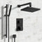 Galiano Matte Black Thermostatic Shower System with 8" Rain Shower Head and Hand Shower - Stellar Hardware and Bath 