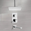 Peleo Thermostatic Tub and Shower Faucet Sets with Ceiling 12" Rain Shower Head - Stellar Hardware and Bath 