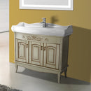 39 Inch Floor Standing Vanilla Vanity Cabinet With Fitted Sink - Stellar Hardware and Bath 