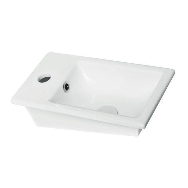 Mini Rectangle White Ceramic Drop In Sink - Stellar Hardware and Bath 