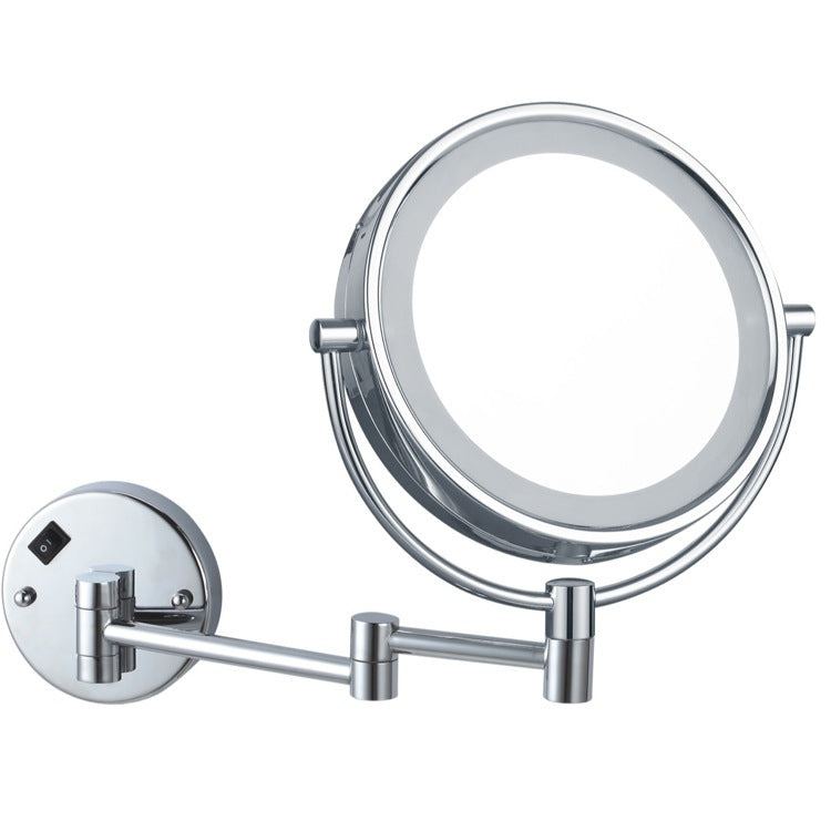 Glimmer Double Face Round LED 3x Magnifying Mirror, Hardwired - Stellar Hardware and Bath 