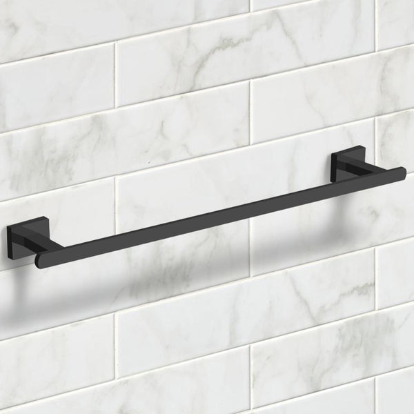 General Hotel 21 Inch Modern Matte Black Towel Bar - Stellar Hardware and Bath 