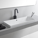 Glam Oval White Ceramic Trough Vessel Sink - Stellar Hardware and Bath 