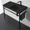 ML Matte Black Ceramic Console Sink and Matte Black Stand - Stellar Hardware and Bath 