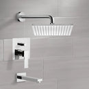 Peleo Tub and Shower Faucet Sets with 12" Rain Shower Head - Stellar Hardware and Bath 