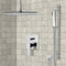 Rendino Chrome Shower System with Ceiling 14" Rain Shower Head and Hand Shower - Stellar Hardware and Bath 