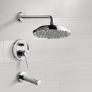 Peleo Chrome Tub and Shower Faucet Sets with 9" Rain Shower Head - Stellar Hardware and Bath 