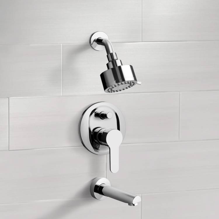 Peleo Chrome Tub and Shower Faucet Sets with Multi Function Shower Head - Stellar Hardware and Bath 