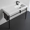 Condal Ceramic Console Sink and Matte Black Stand - Stellar Hardware and Bath 