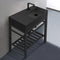 Teorema 2 Modern Matte Black Ceramic Console Sink and Matte Black Base - Stellar Hardware and Bath 