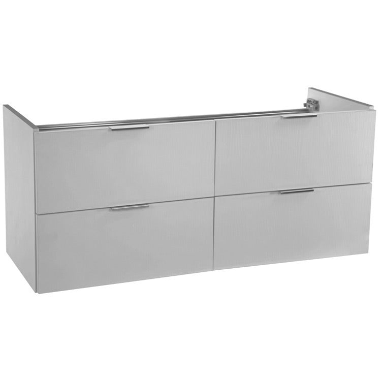 Ash White 47 Inch Wall Mount Bathroom Vanity Cabinet - Stellar Hardware and Bath 