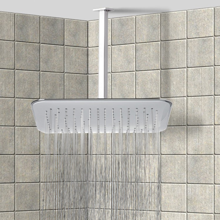 Enzo 14" Ceiling Mount Rain Shower Head With Arm, Chrome - Stellar Hardware and Bath 