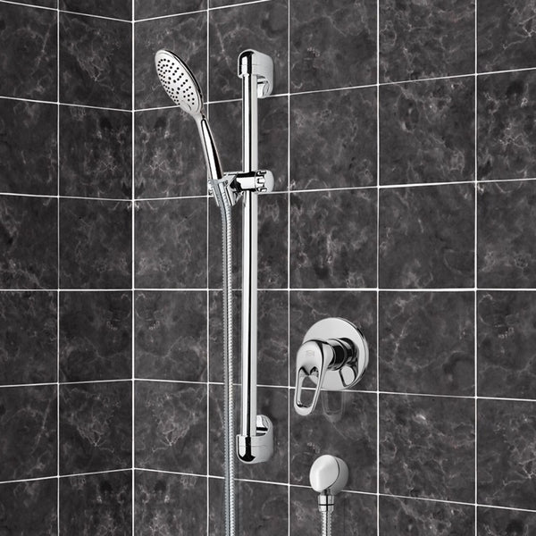 Autunno Chrome Slidebar Shower Set With Multi Function Hand Shower - Stellar Hardware and Bath 