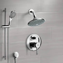 Rendino Chrome Shower System with 6" Rain Shower Head and Hand Shower - Stellar Hardware and Bath 