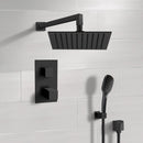 Orsino Matte Black Thermostatic Shower Set with Rain Shower Head and Hand Shower - Stellar Hardware and Bath 