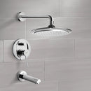 Peleo Chrome Tub and Shower Faucet Sets with 9" Rain Shower Head - Stellar Hardware and Bath 