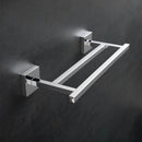 Urania 12 Inch Square Double Towel Bar in Chrome - Stellar Hardware and Bath 