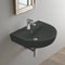 Bella Round Matte Black Ceramic Wall Mounted Sink - Stellar Hardware and Bath 