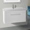 38 Inch Wall Mounted White Vanity Cabinet With Fitted Sink - Stellar Hardware and Bath 