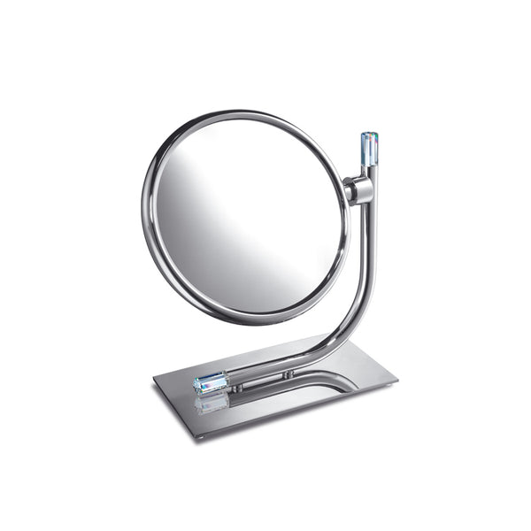Concept Line Brass Double Face 3x or 5x Magnifying Mirror with Swarovski Crystal - Stellar Hardware and Bath 